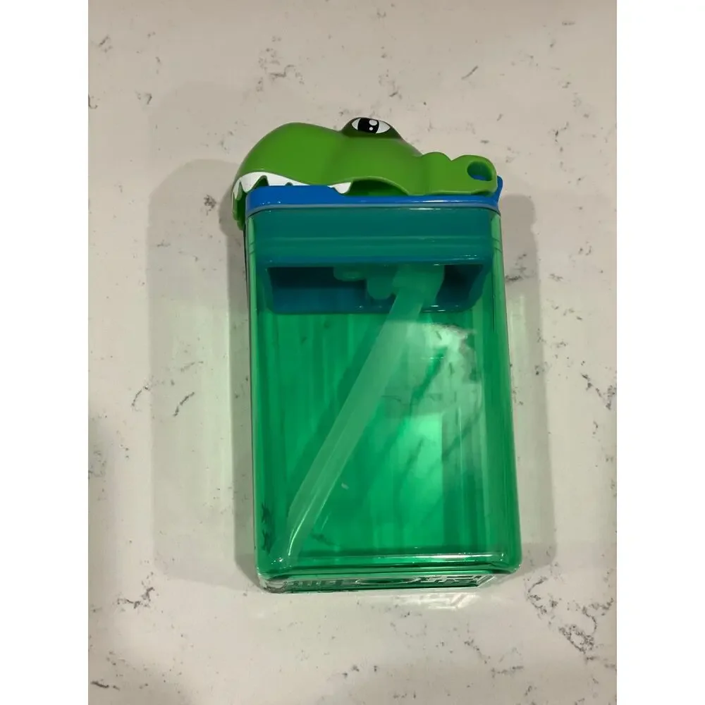 Precidio Drink in the Box Green Dino Reusable 8 oz Container New Without Tag